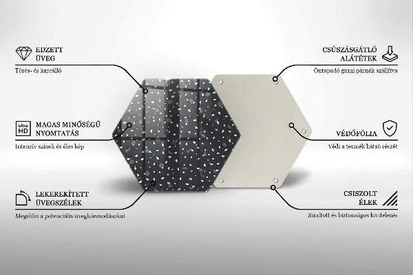 Üveg vágódeszka Díszítő kő