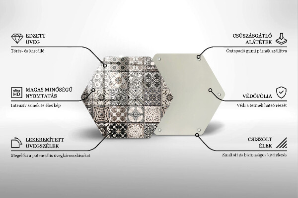 Üveg vágódeszka Dekoratív csempe