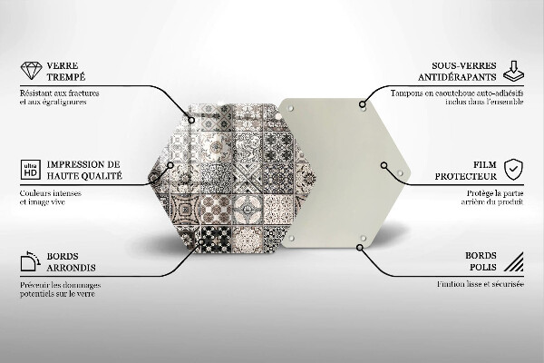 Üveg vágódeszka Dekoratív csempe