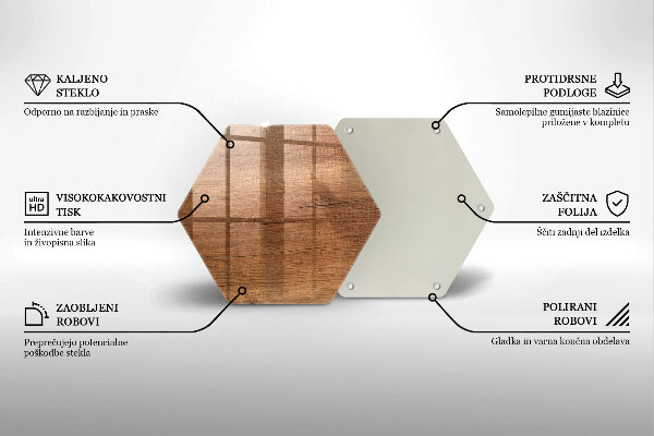 Üveg vágódeszka Fa textúra
