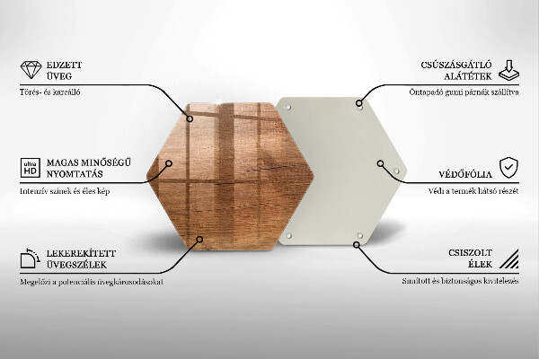 Üveg vágódeszka Fa textúra