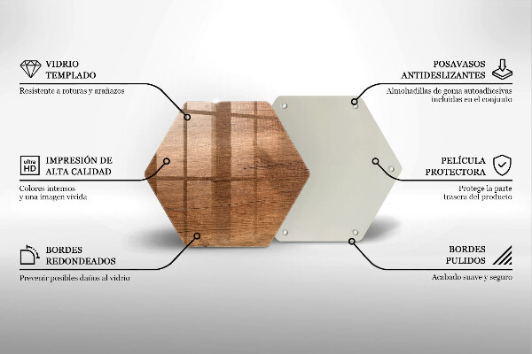 Üveg vágódeszka Fa textúra