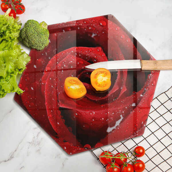 Üveg vágódeszka Rózsa virág szirmai