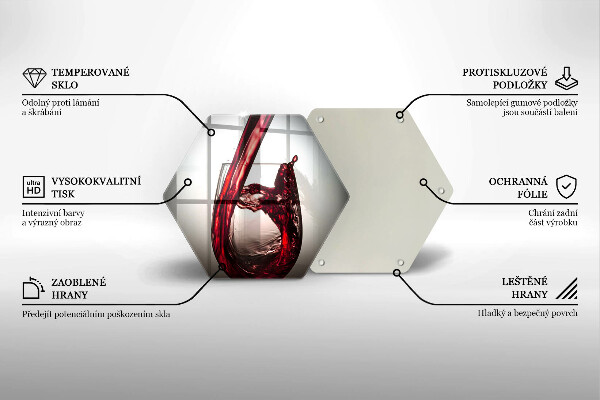 Üveg vágódeszka Pohár és vörösbor
