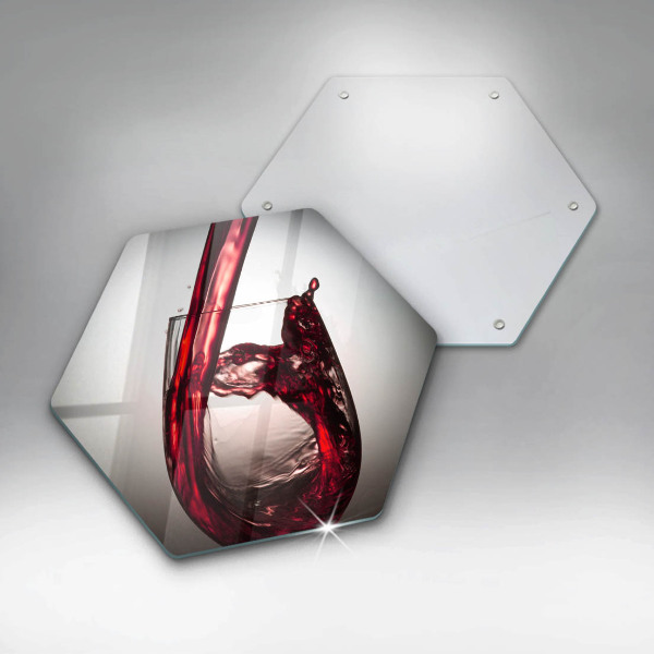 Üveg vágódeszka Pohár és vörösbor