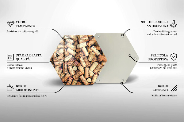 Üveg vágódeszka Bordugók varrat nélküli mintát