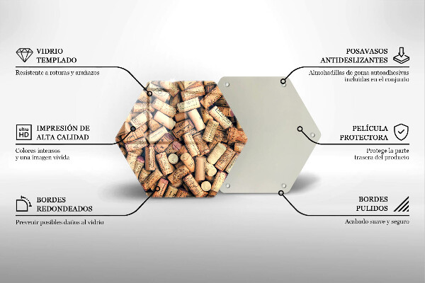 Üveg vágódeszka Bordugók varrat nélküli mintát