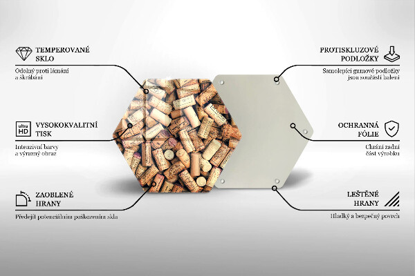 Üveg vágódeszka Bordugók varrat nélküli mintát