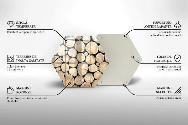 Üveg vágódeszka Fa fatörzsek
