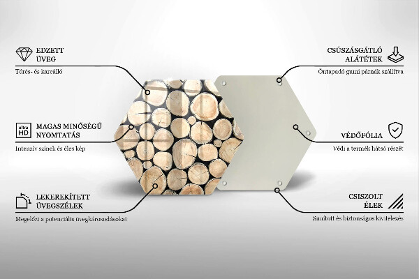 Üveg vágódeszka Fa fatörzsek