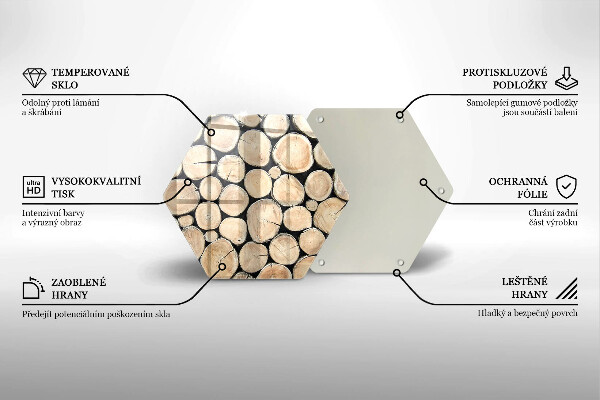 Üveg vágódeszka Fa fatörzsek