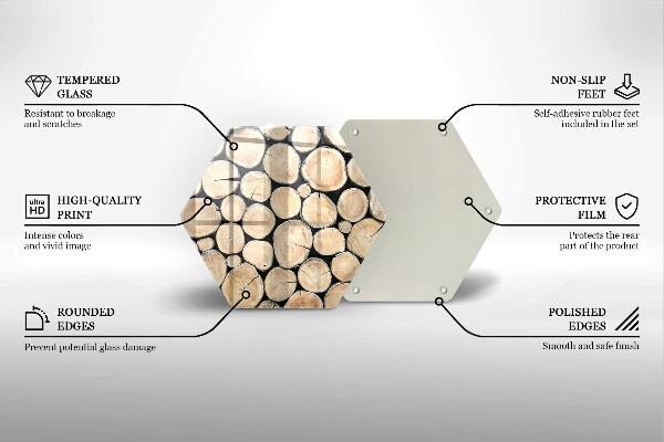 Üveg vágódeszka Fa fatörzsek