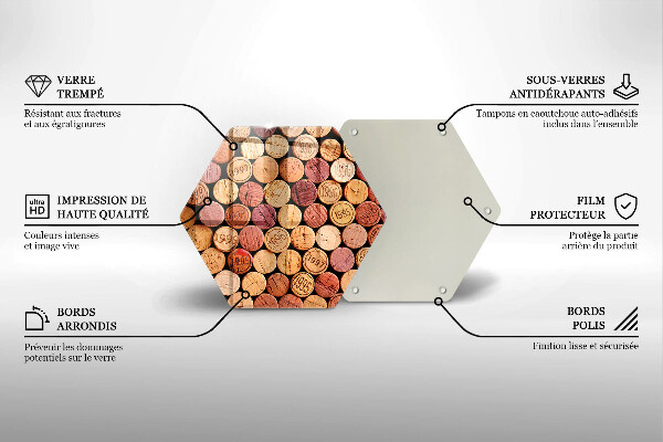 Üveg vágódeszka Bordugók minta