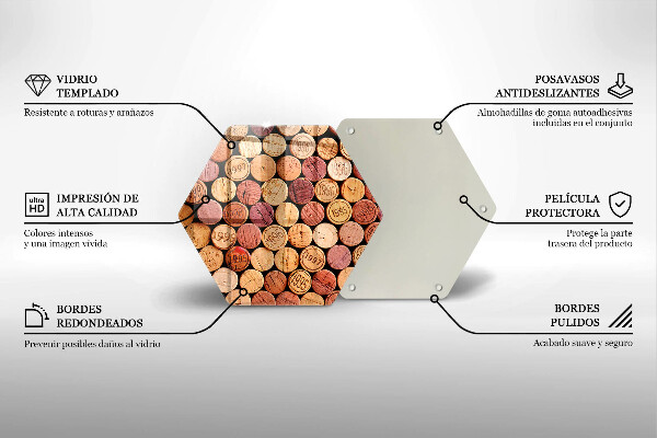 Üveg vágódeszka Bordugók minta