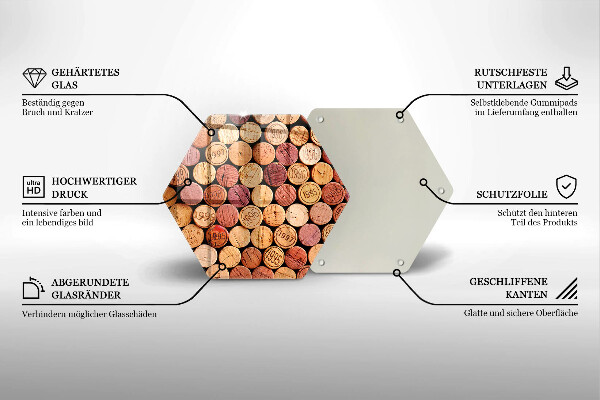 Üveg vágódeszka Bordugók minta