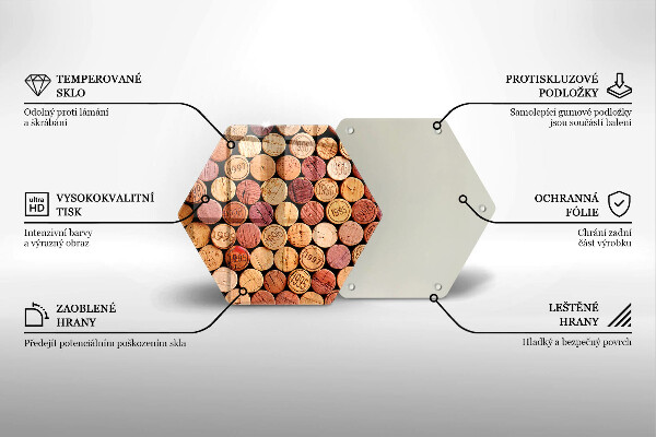 Üveg vágódeszka Bordugók minta