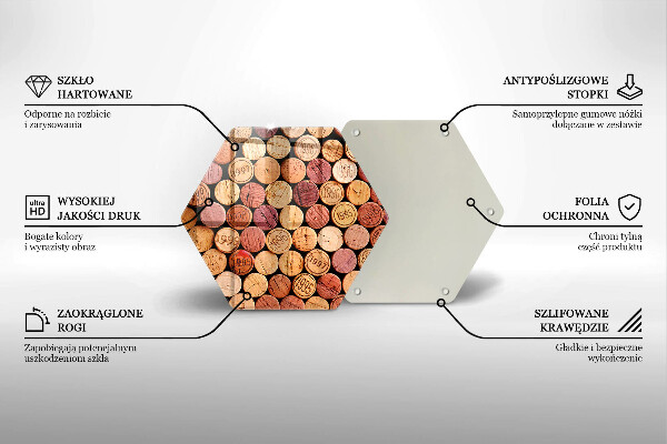 Üveg vágódeszka Bordugók minta