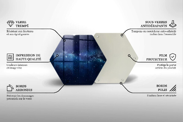 Üveg vágódeszka Tér és csillagok