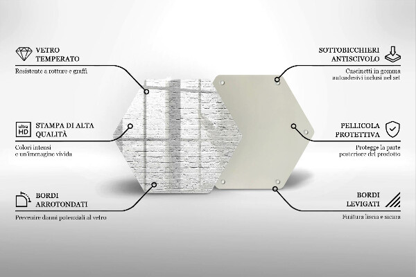 Üveg vágódeszka Téglafal fal