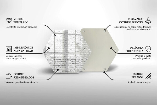 Üveg vágódeszka Téglafal fal