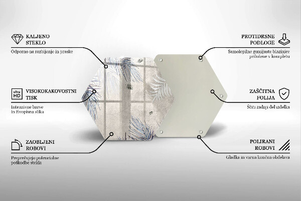 Üveg vágódeszka Finom levelek