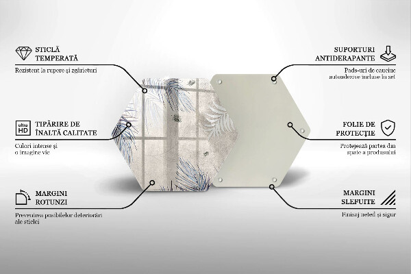 Üveg vágódeszka Finom levelek