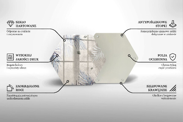 Üveg vágódeszka Finom levelek