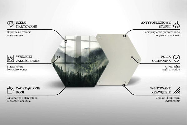 Üveg vágódeszka Erdő és köd táj