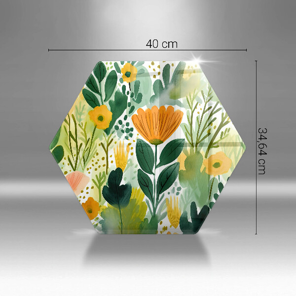 Üveg vágódeszka Festett virágok