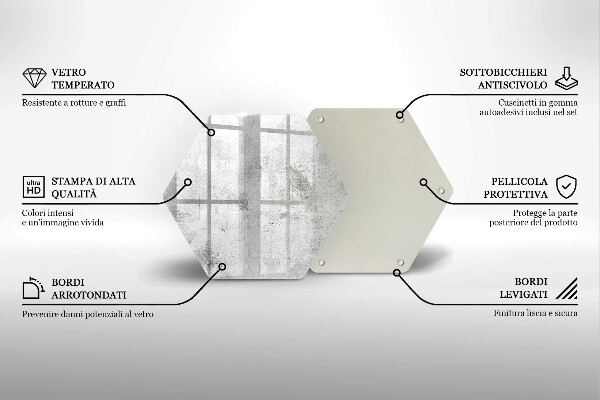 Üveg vágódeszka Beton textúra