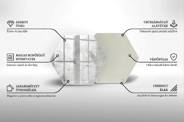 Üveg vágódeszka Beton textúra