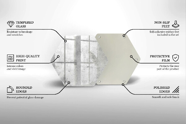 Üveg vágódeszka Beton textúra