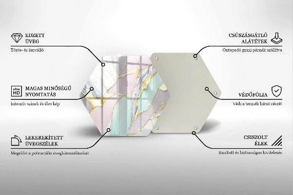 Üveg vágódeszka Pasztell márvány