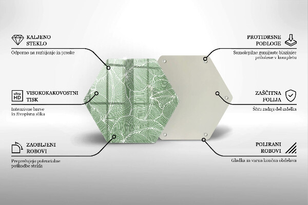 Üveg vágódeszka Lineáris levelek