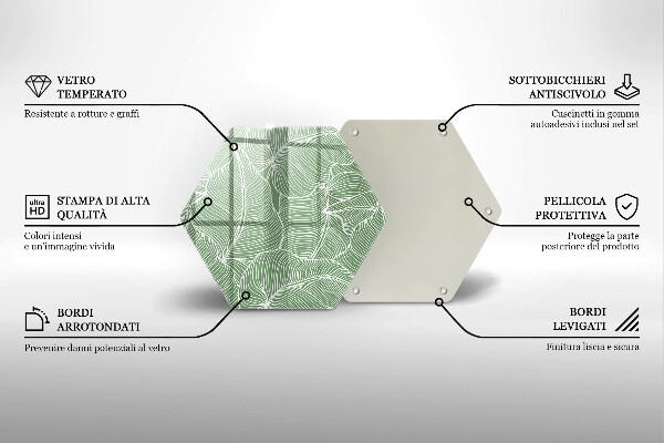 Üveg vágódeszka Lineáris levelek