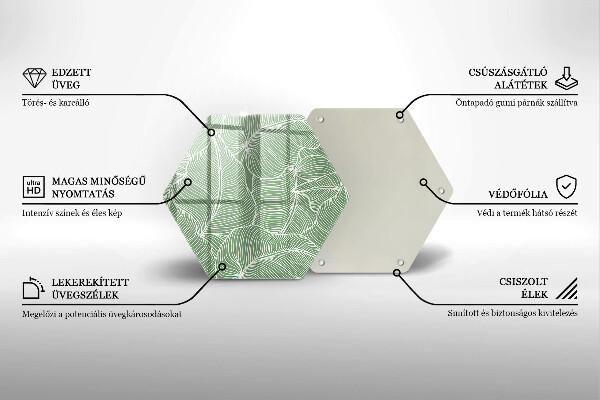 Üveg vágódeszka Lineáris levelek