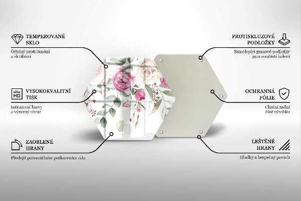 Üveg vágódeszka Akvarell rózsák