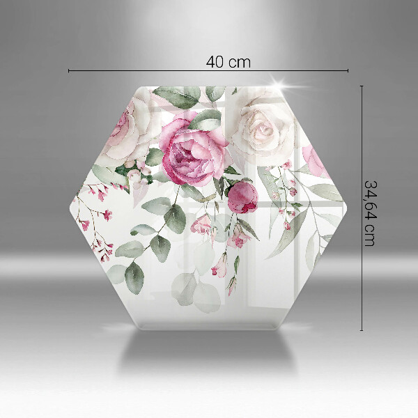 Üveg vágódeszka Akvarell rózsák