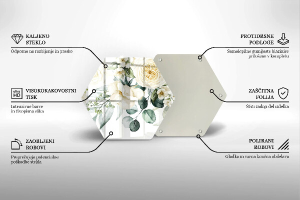 Üveg vágódeszka Akvarell virágok