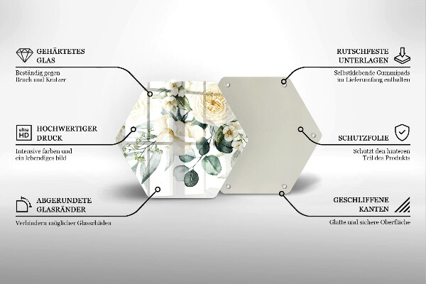 Üveg vágódeszka Akvarell virágok