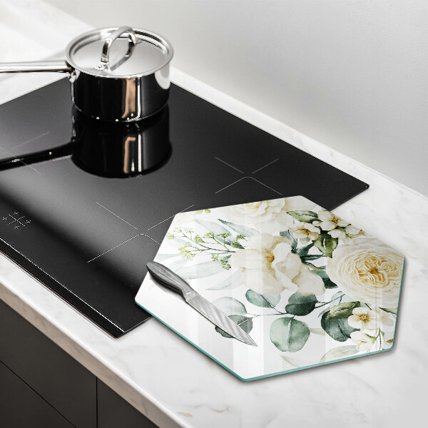 Üveg vágódeszka Akvarell virágok