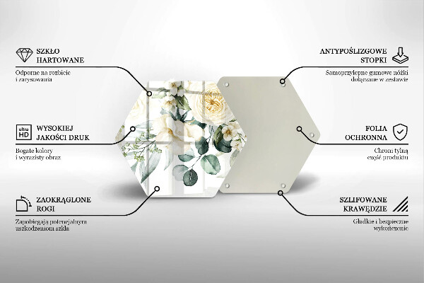 Üveg vágódeszka Akvarell virágok