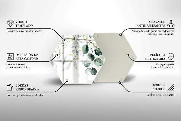Üveg vágódeszka Akvarell növények