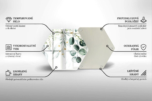 Üveg vágódeszka Akvarell növények