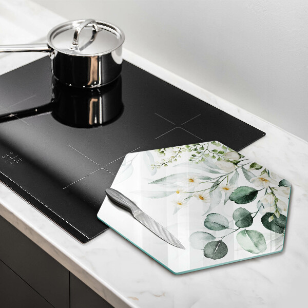 Üveg vágódeszka Akvarell növények