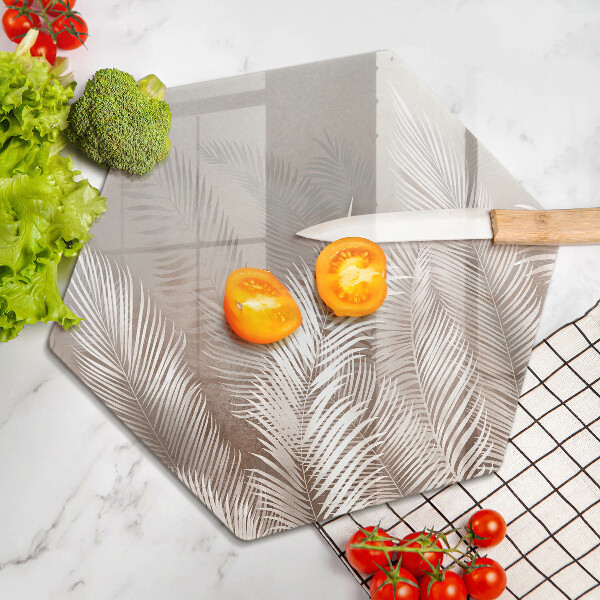 Üveg vágódeszka Boho növényzet levelei