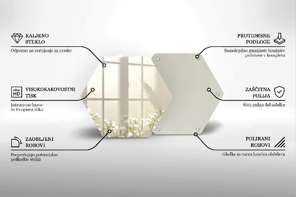 Üveg vágódeszka Gipsz boho virágok