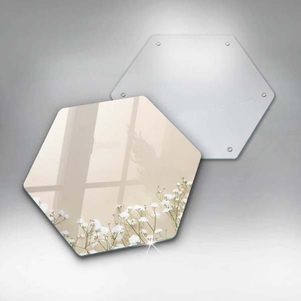 Üveg vágódeszka Gipsz boho virágok