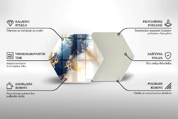 Üveg vágódeszka Absztrakció kékkel