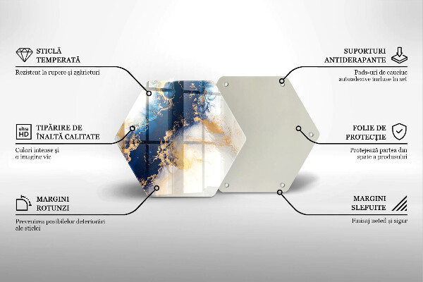 Üveg vágódeszka Absztrakció kékkel